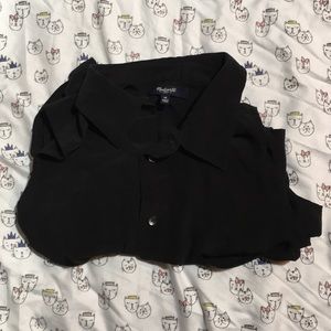 Madewell Black no sleeve button up